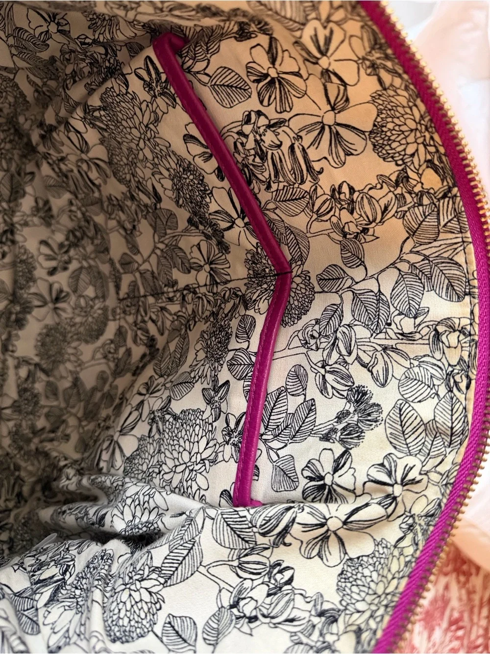 Vera Bradley Mallory Fuchsia Pebbled Leather Tote Bag